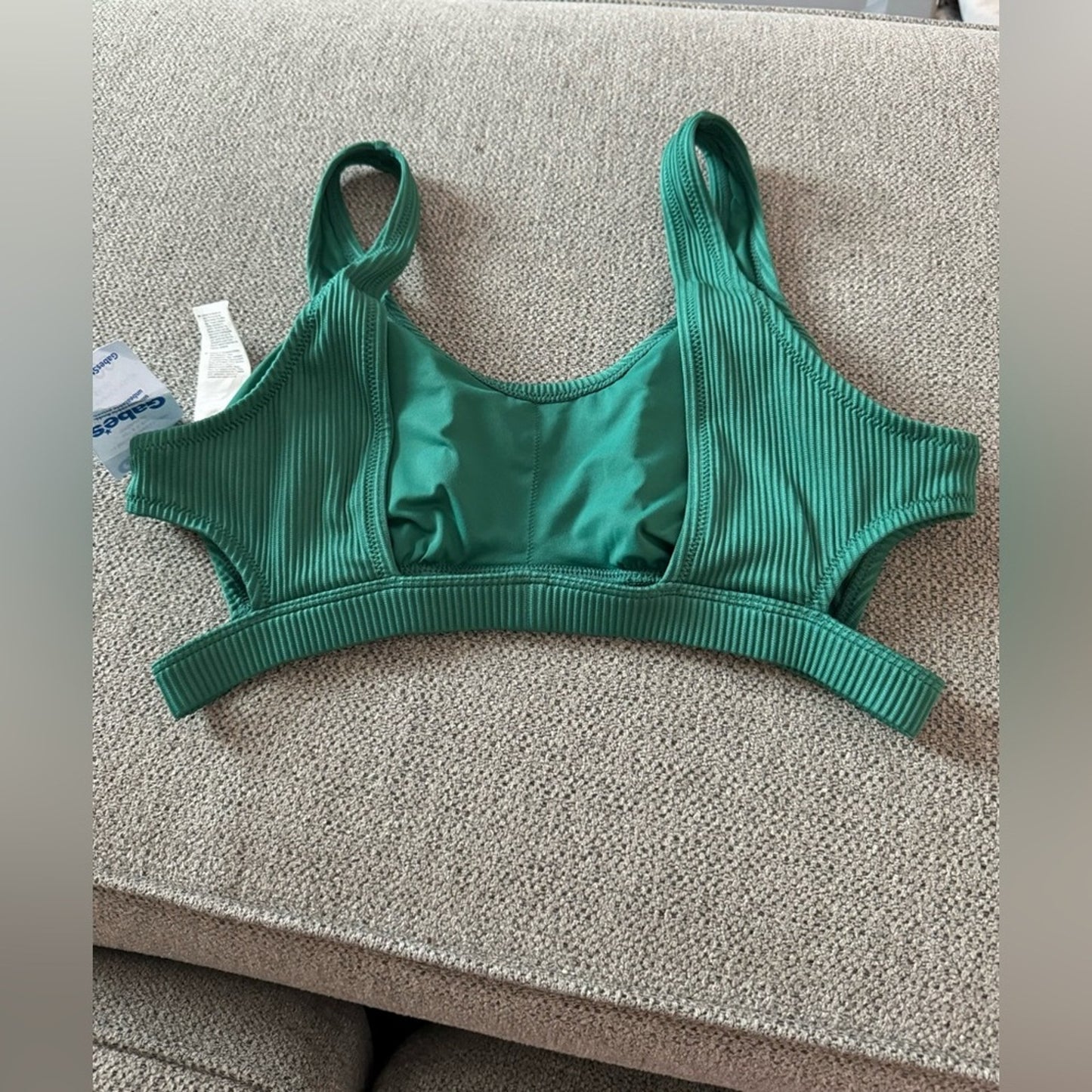 NWT LG Cupshe Green Ribbed Bathing Suit Top