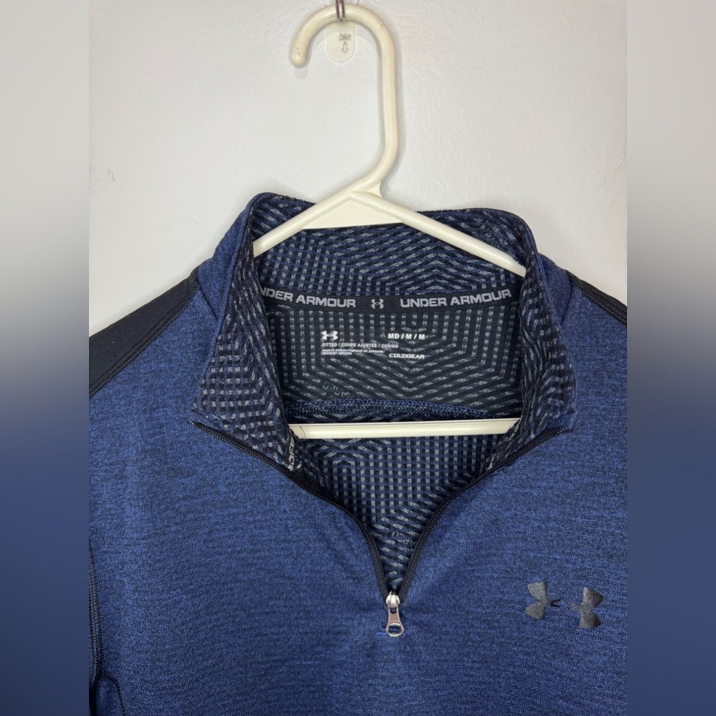 Pre-Owned MD Under Armour Dark Heather Blue Fitted Quarter Zip Jacket