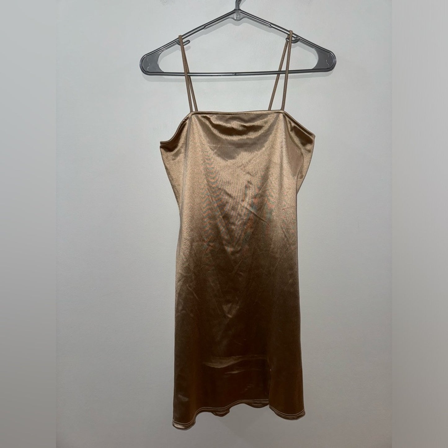 NWT MD Polly & Esther Gold Satin Slip Dress