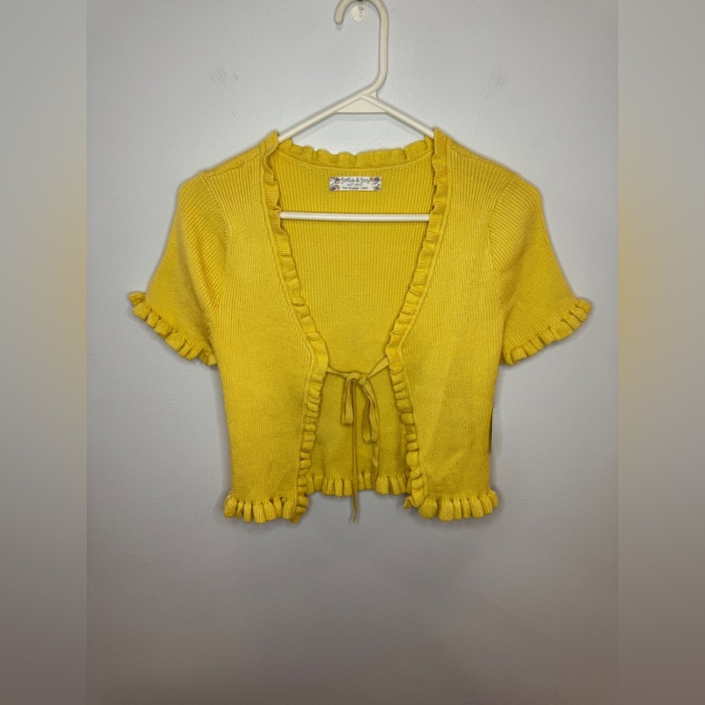 NWT LG Jolie & Joy Yellow Ribbed Sweater