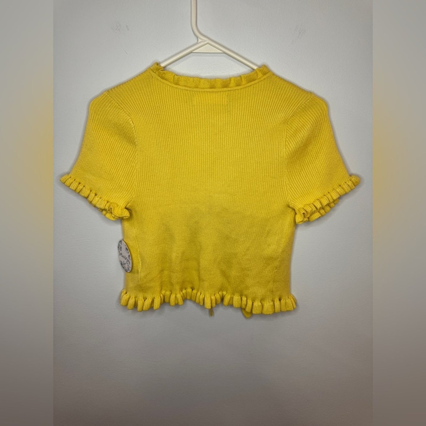 NWT LG Jolie & Joy Yellow Ribbed Sweater