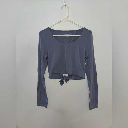Pre-Owned LG Aeropostale Crossover Tie Back Cropped Long Sleeve Shirt