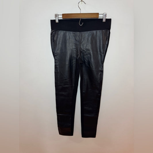 Pre-Owned Size 6 Lauren Ralph Lauren Black Faux Leather Stretchy Pants