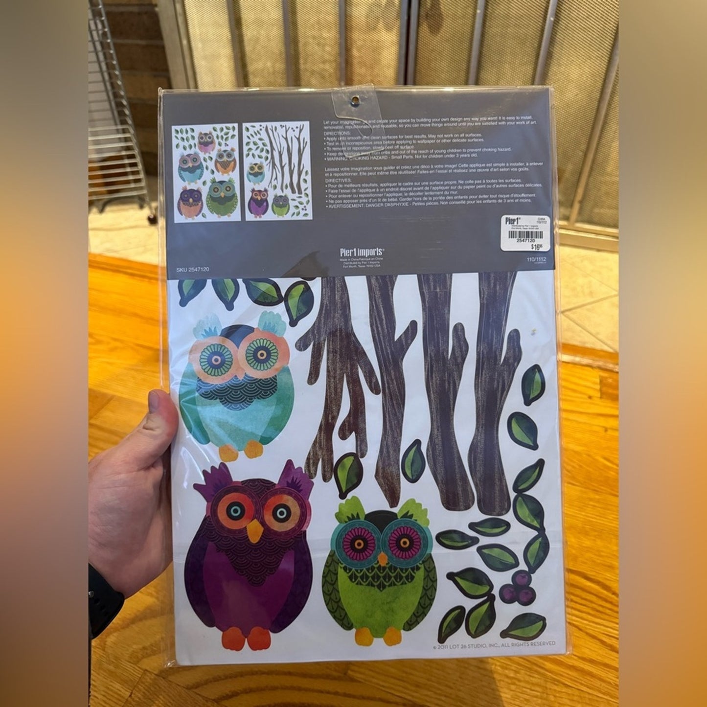 NWT Pier 1 Imports 68 Piece Owls with Trees Peel and Stick Wall Appliqué Decal