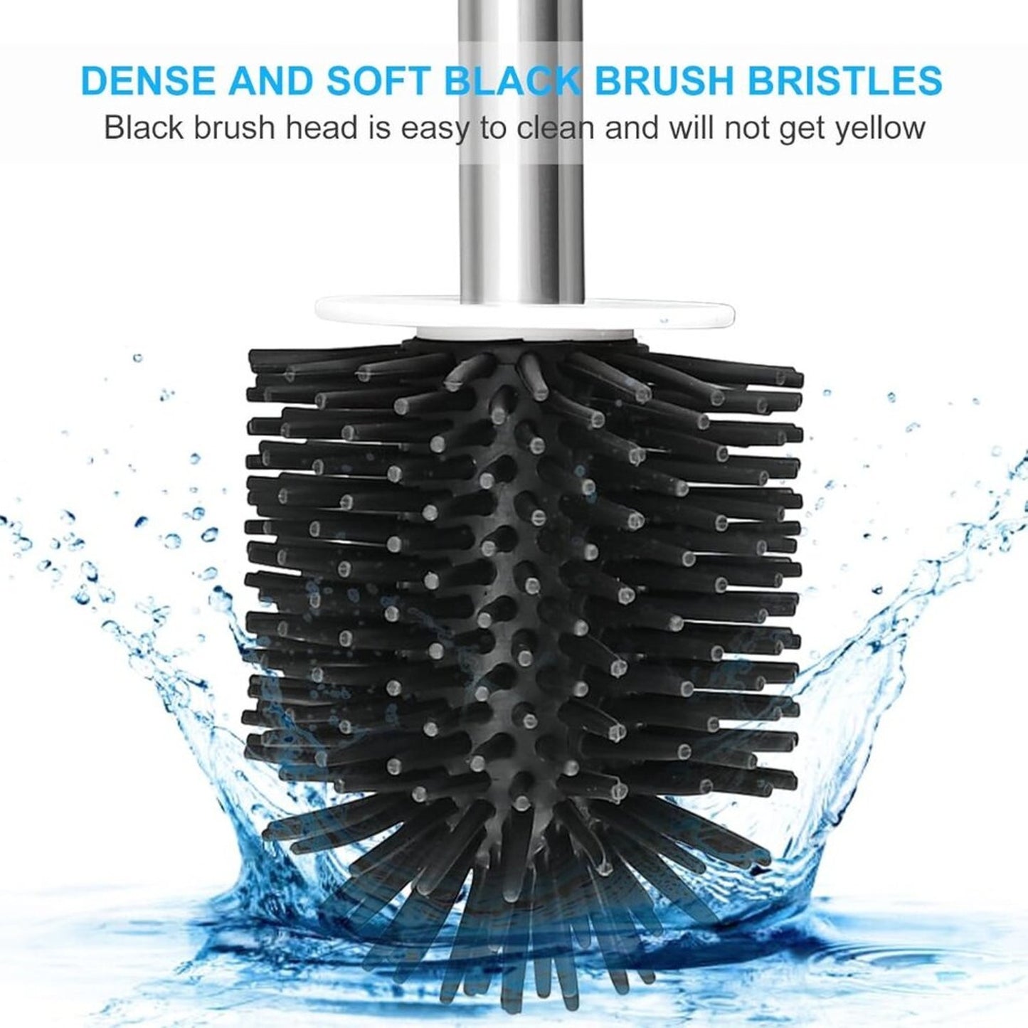 Silicone Toilet Brush and Holder Set,Soft Silicone Brush and Durable Scrubbing