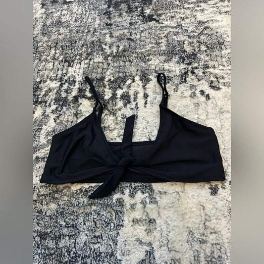 Pre-Owned LG Unbranded Black Front Tie Bikini Top