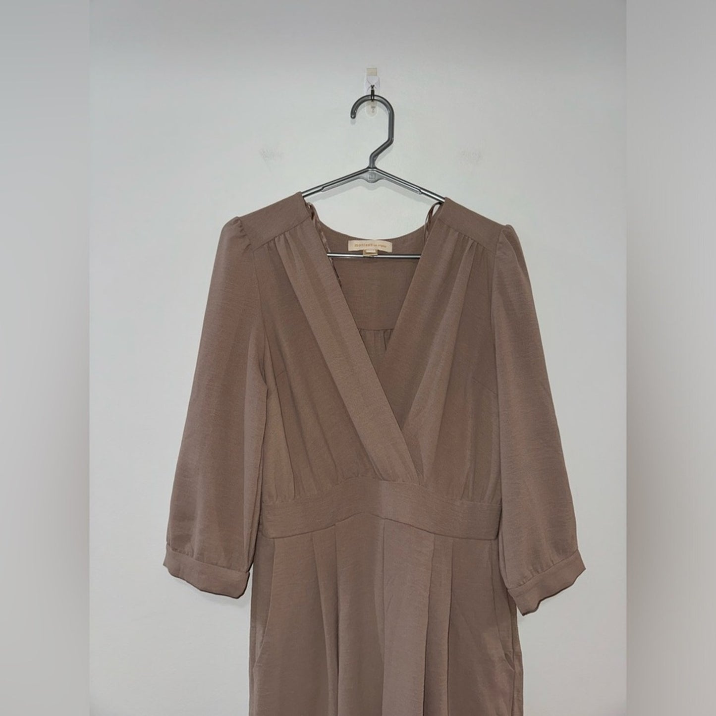 Pre-Owned LG Monteau Los Angeles Brown Long Sleeve Flowy Jumpsuit