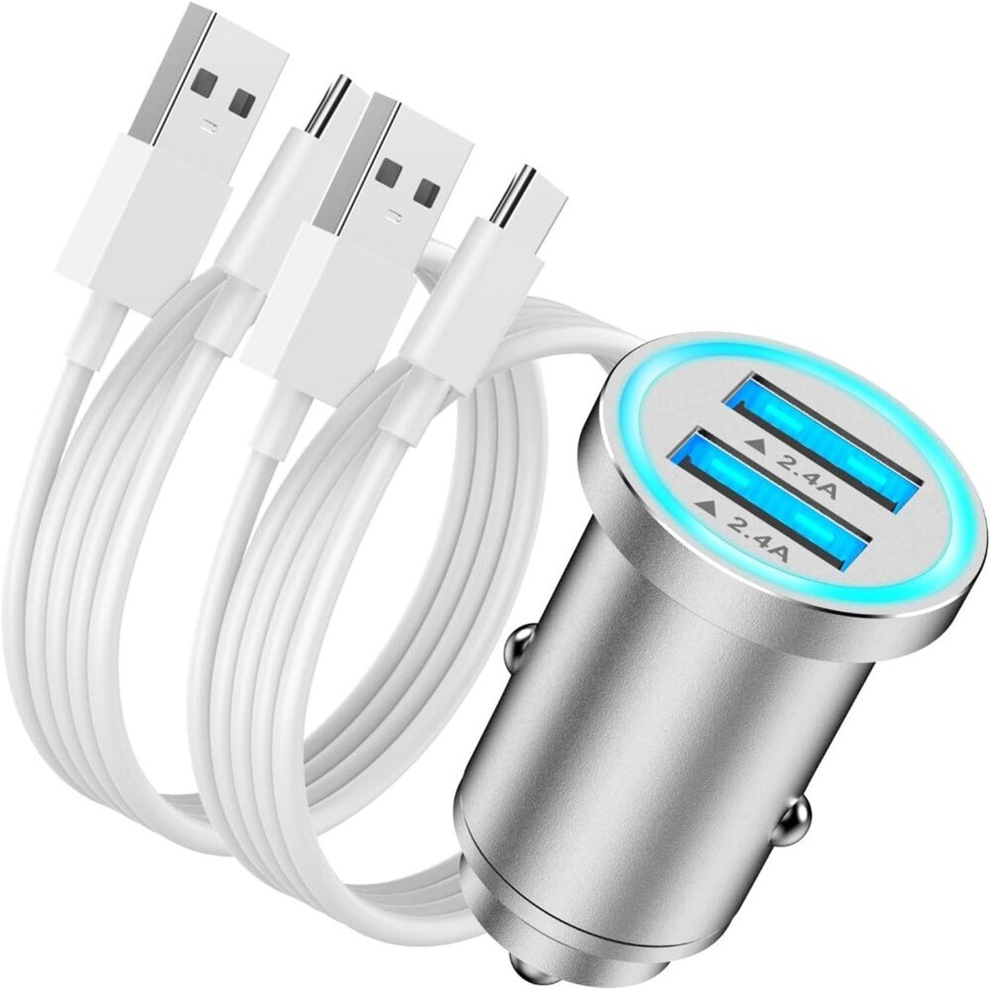 iPhone 15 Fast Car Charger, [MFi Certified] Mini 4.8A All Metal Dual USB BLACK