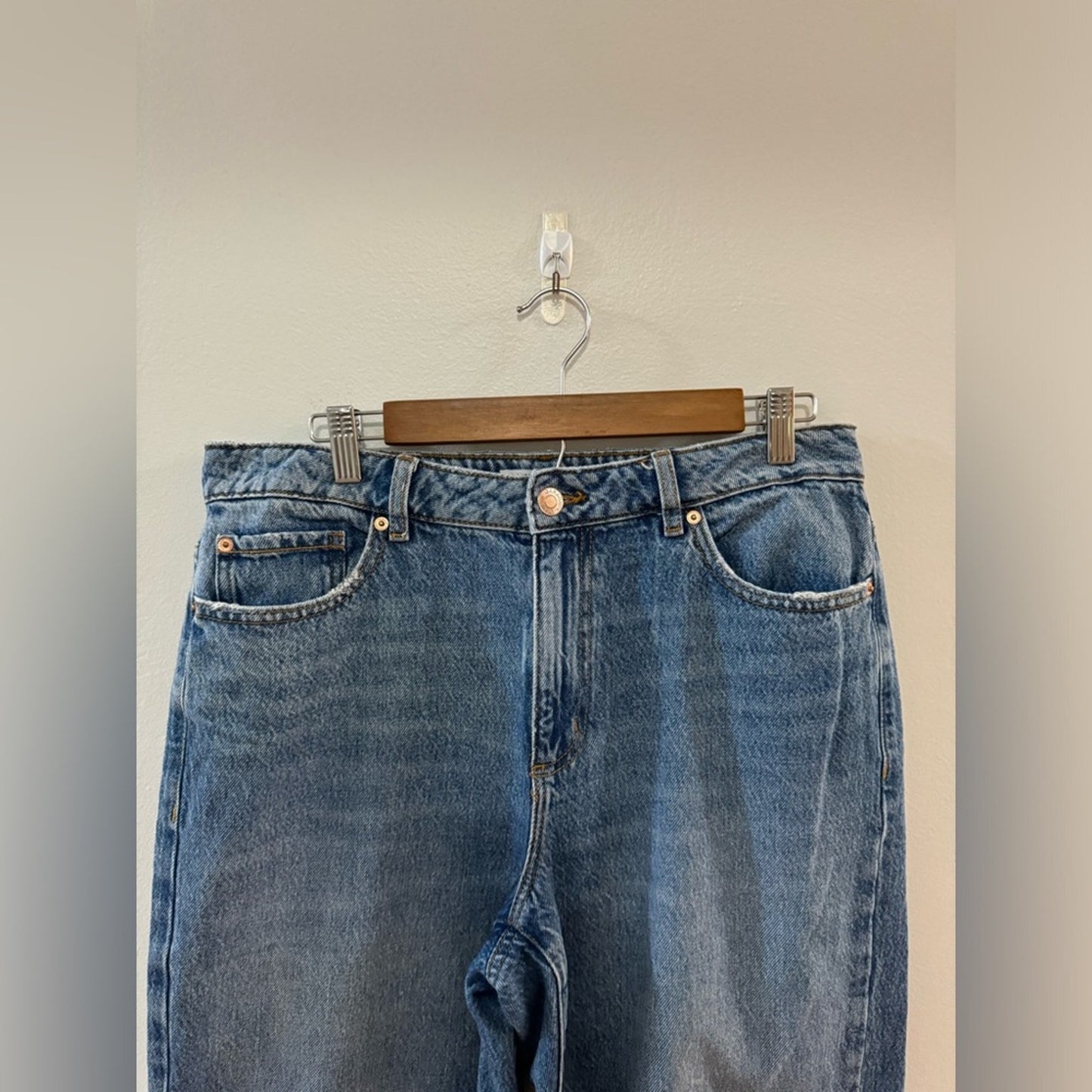 Pre-Owned Size 11 Garage Denim Wide Leg Blue Jeans