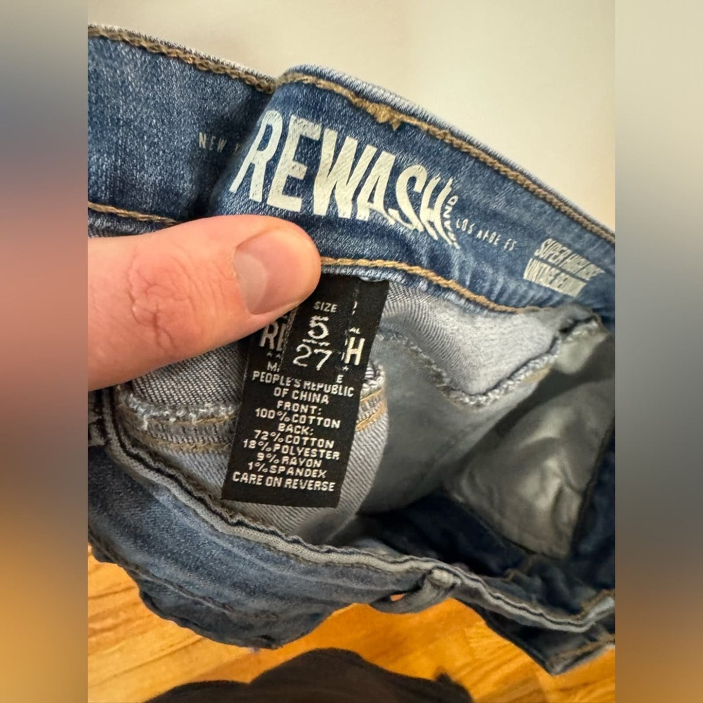 Used Size 5 Rewash Super High Rise Jean Shorts