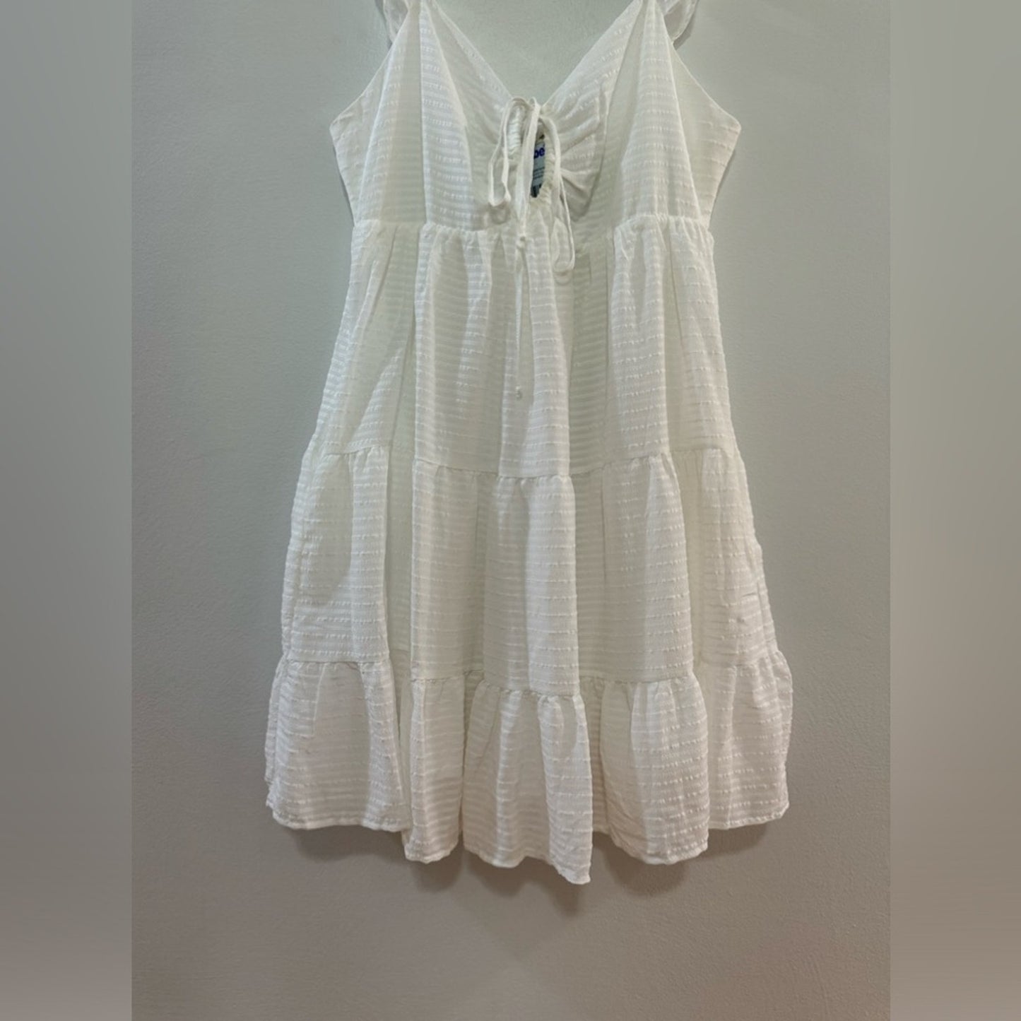 NWT Altard State White Ruffle Front Tie Dress