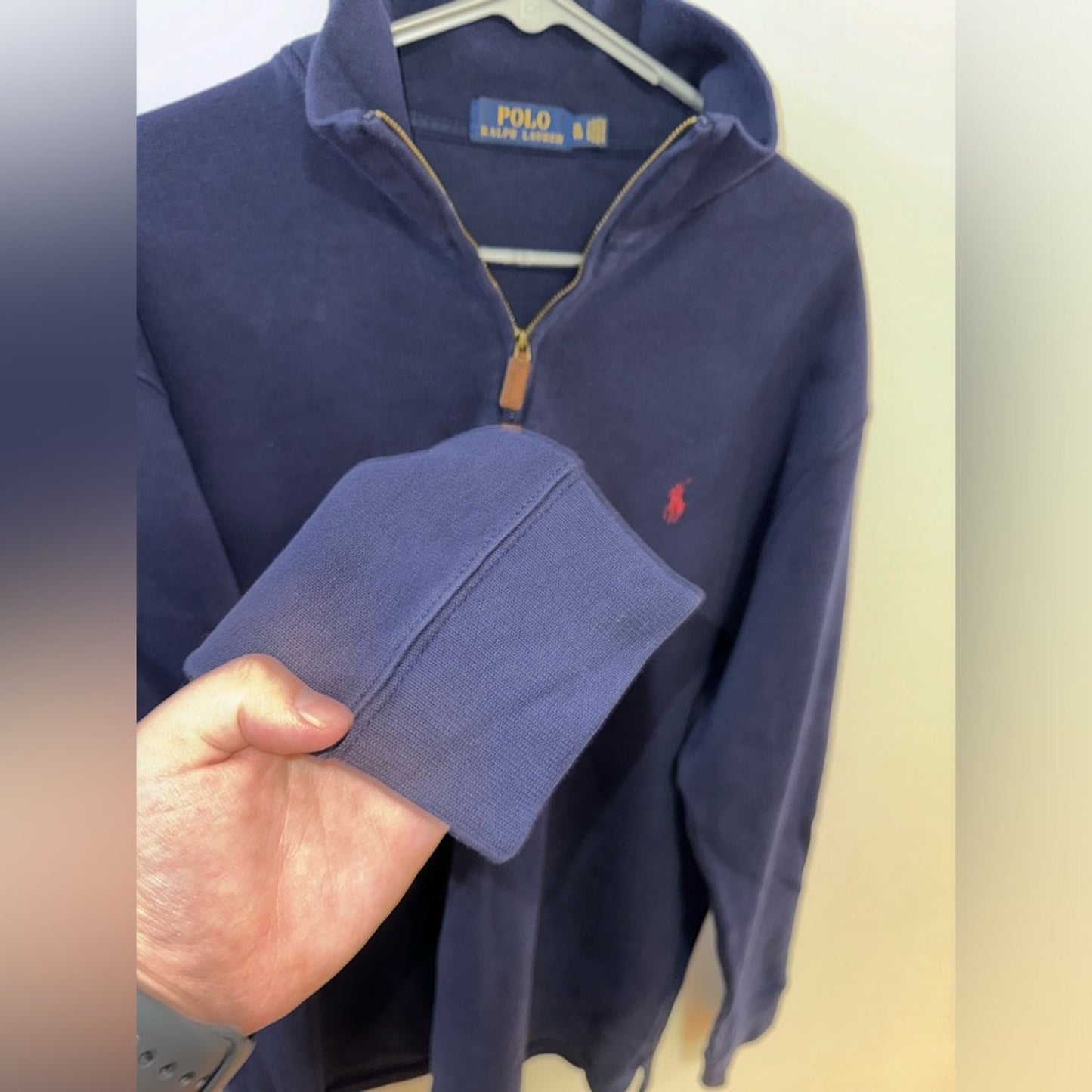 Pre-Owned XL Polo Ralph Lauren Navy Blue Quarter Zip Sweater