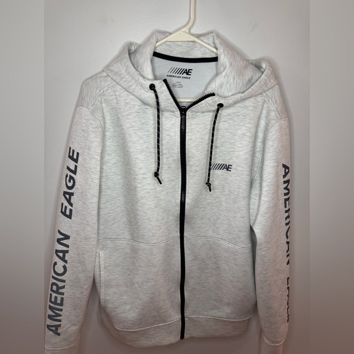 Pre-Owned LG American Eagle Light Heather Grey Athletic Zip Up Hoodie