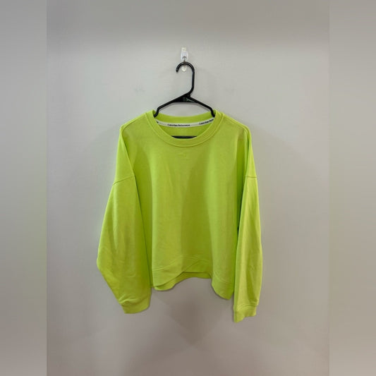 Pre-Owned Calvin Klein Yellow Cropped Crewneck