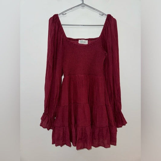 Pre-Owned LG Lizzie’s Boutique Maroon Long Sleeve Dress