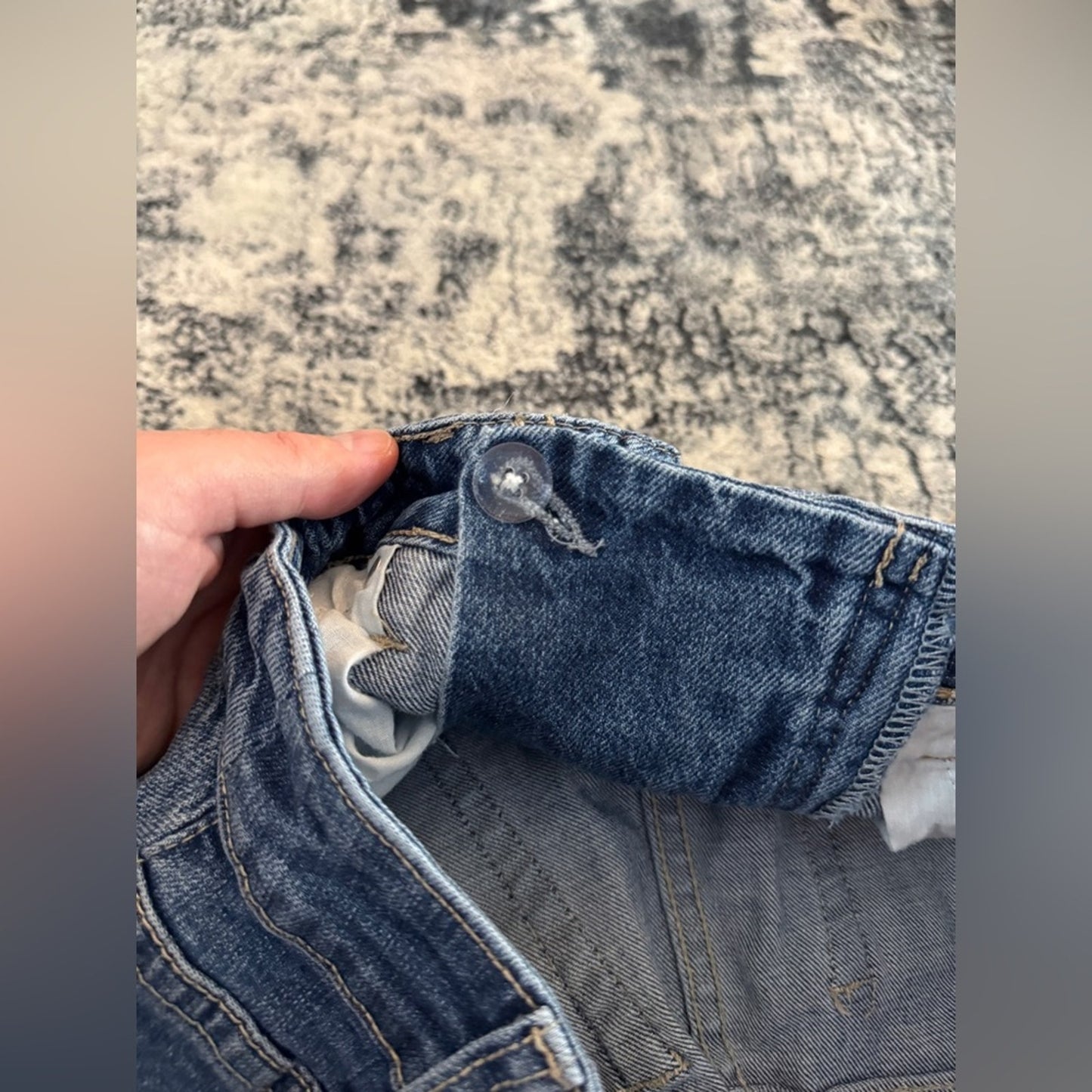 Pre-Owned Size 9 Fashion Nova Blue Distressed Tie Up Jean Shorts