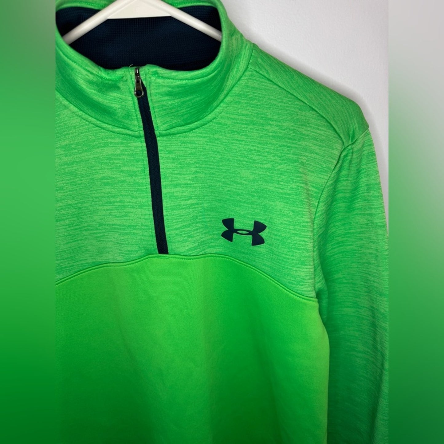 Pre-Owned SM Under Armour Green Quarter Zip Pullover Athletic Jacket