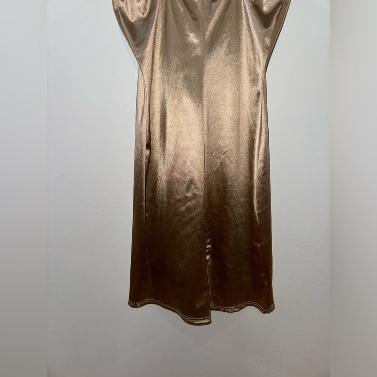 NWT MD Polly & Esther Gold Satin Slip Dress