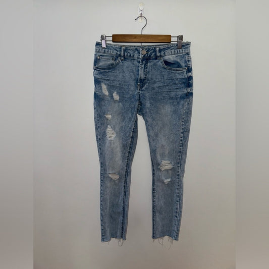 Pre-Owned MD Refuge Light Blue Distressed Skinny Jeans