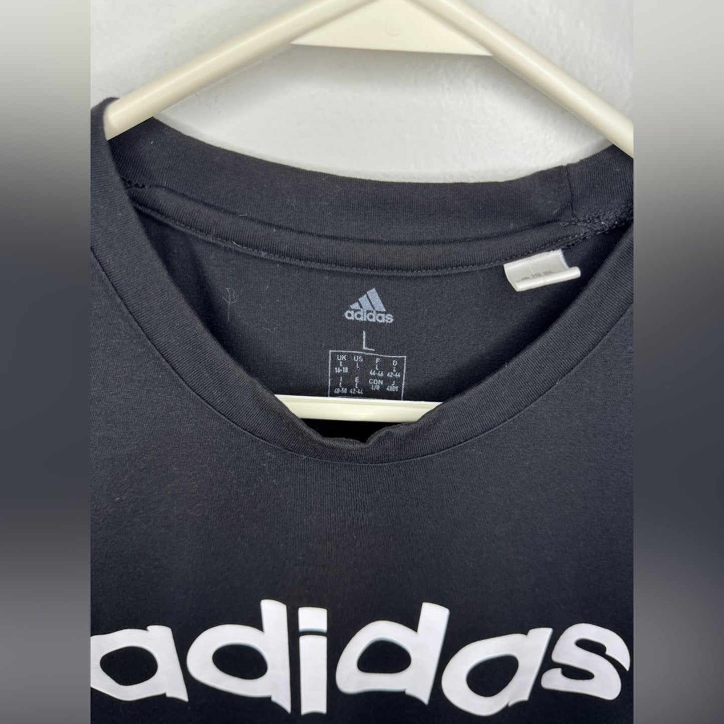 Pre-Owned LG Adidas Black Logo Graphic Tank Top