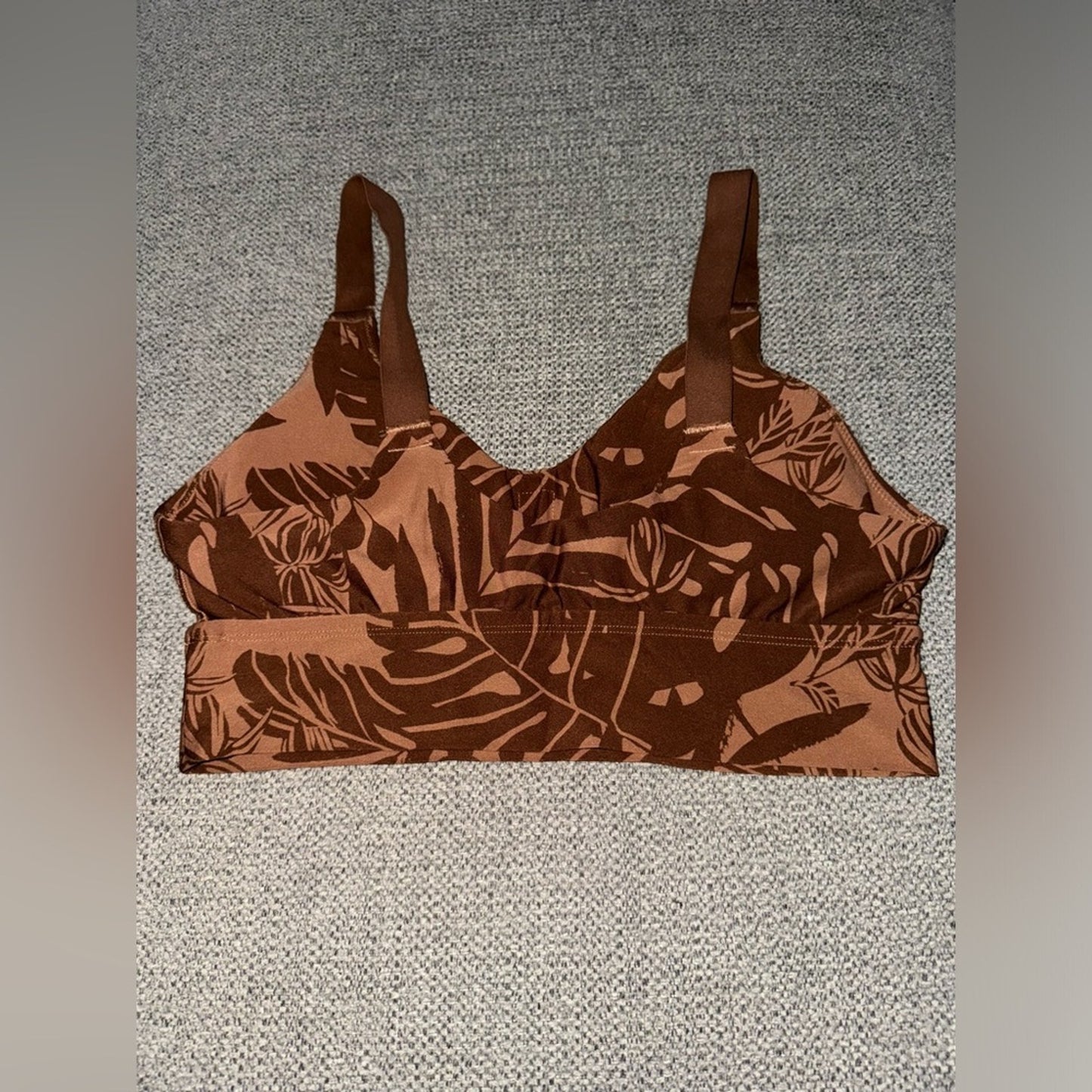 Pre-Owned MD Offline by Aerie Brown Palm Leaf Sports Bra