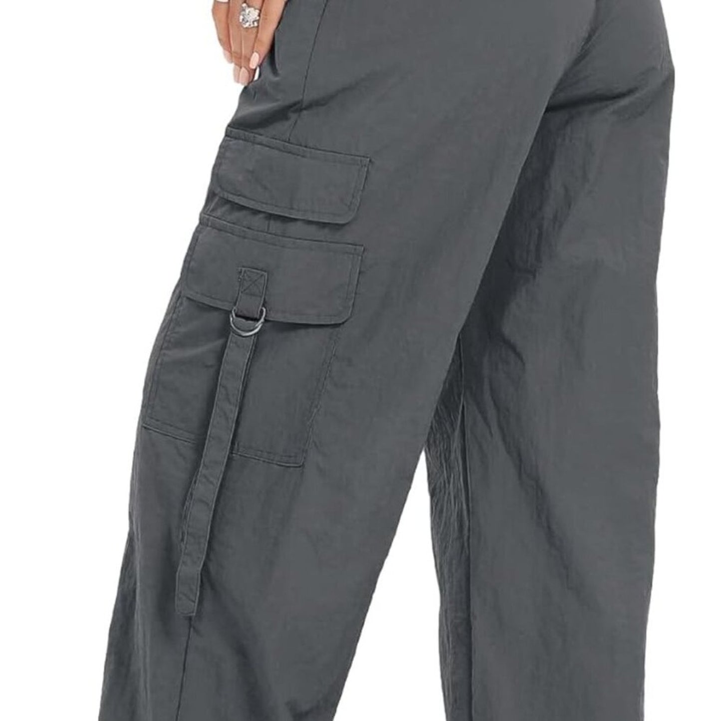 Women Quick-Dry Cargo Pants Y2K Wide Leg Baggy Pants Lightweight Hiking Pants MD