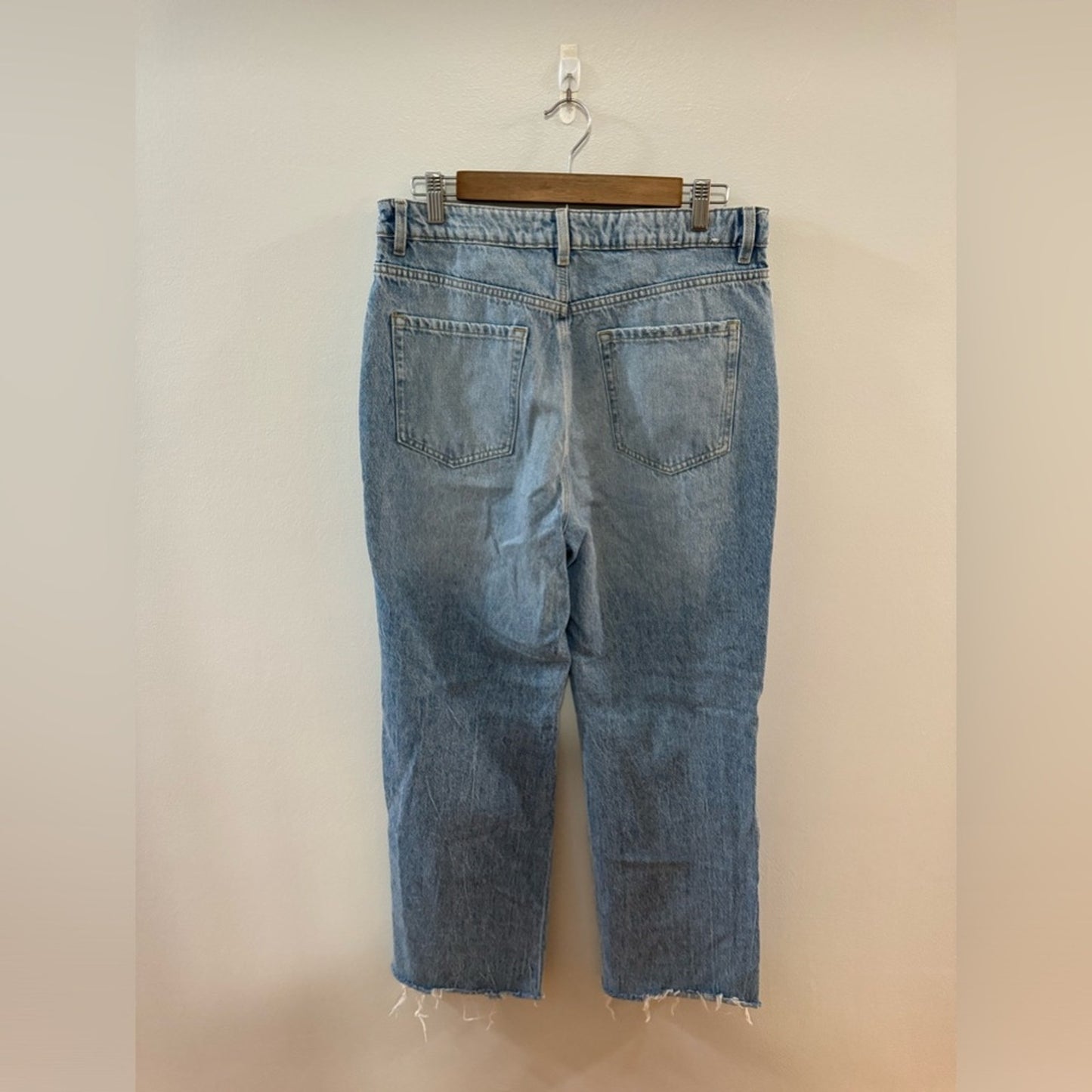 Pre-Owned Size 11 Garage Denim Wide Leg Light Blue Distressed Jeans