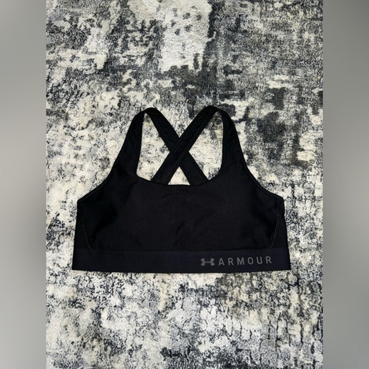 Pre-Owned LG Under Armour Black Cross Back Sports Bra