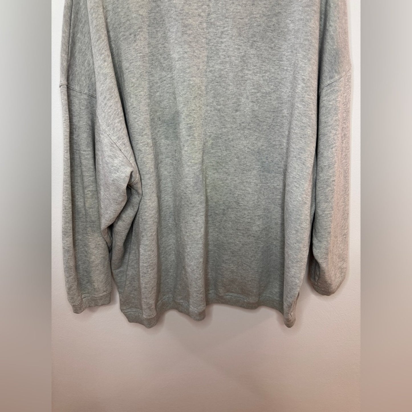 Pre-Owned XL Aerie Heather Grey Oversized Quarter Zip Sweatshirt