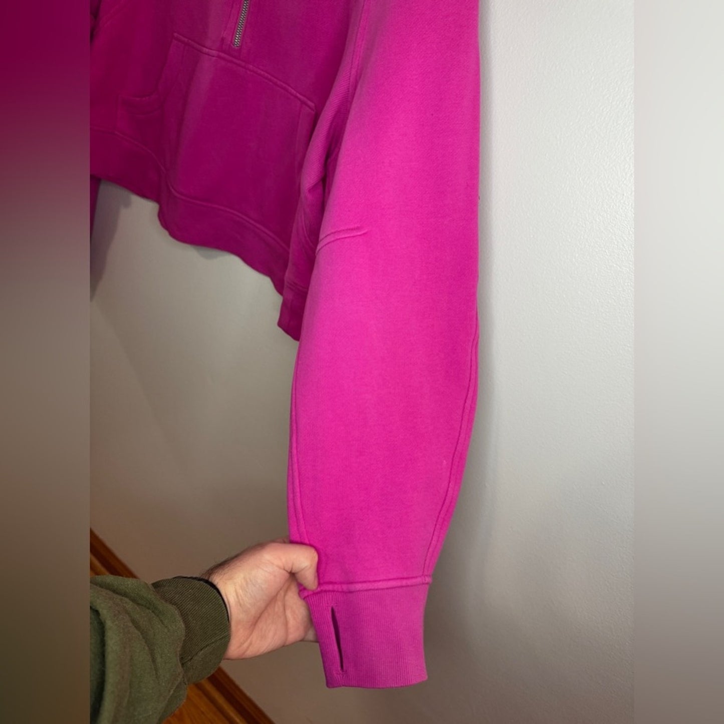 MD/LG Lululemon Scuba Oversized Funnel-Neck Half Tone Zip Sweatshirt in Pow Pink