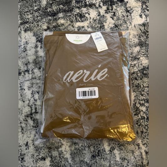 BNWT LG Short Aerie Gold Offline Real Me super Flare Crossover Leggings