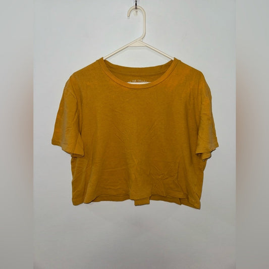 Pre-Owned MD Aeropostale Yellow 80’s Boxy Cropped T-Shirt