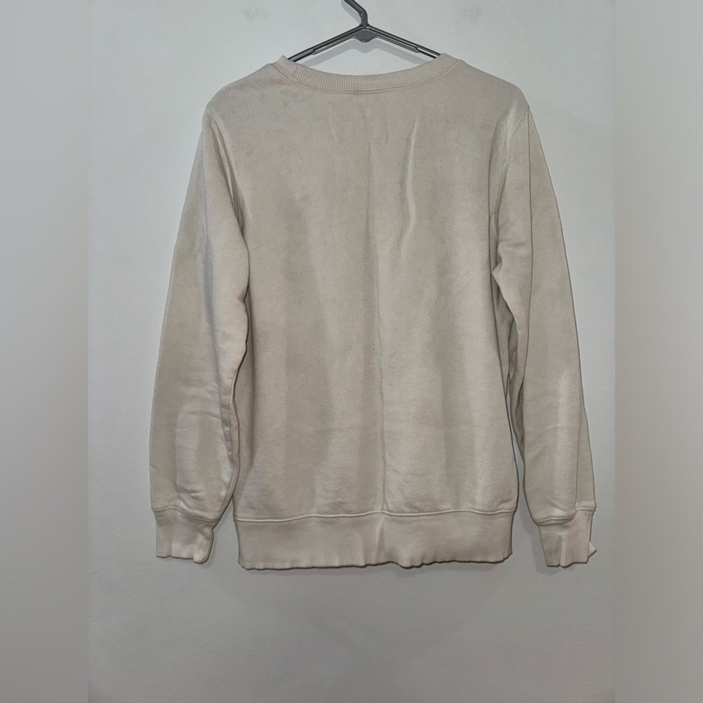 Pre-Owned MD The North Face White Logo Crewneck