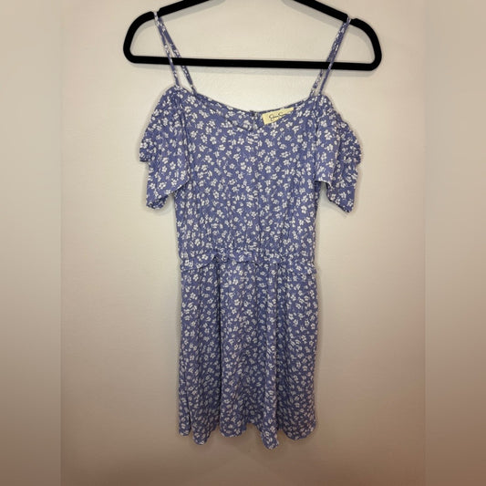 Pre-Owned MD Jessica Simpson Blue Floral Off the Shoulder Dress