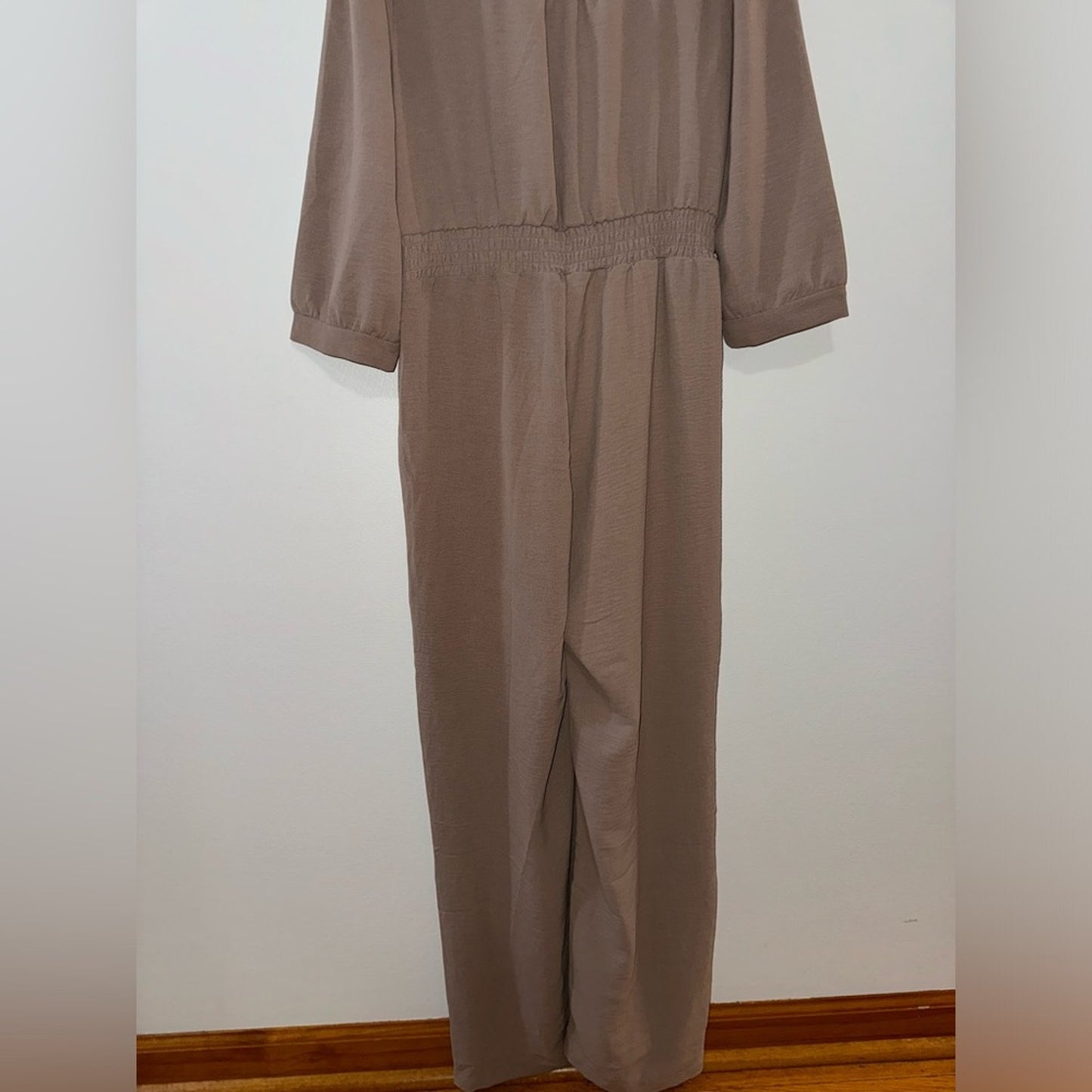 Pre-Owned LG Monteau Los Angeles Brown Long Sleeve Flowy Jumpsuit