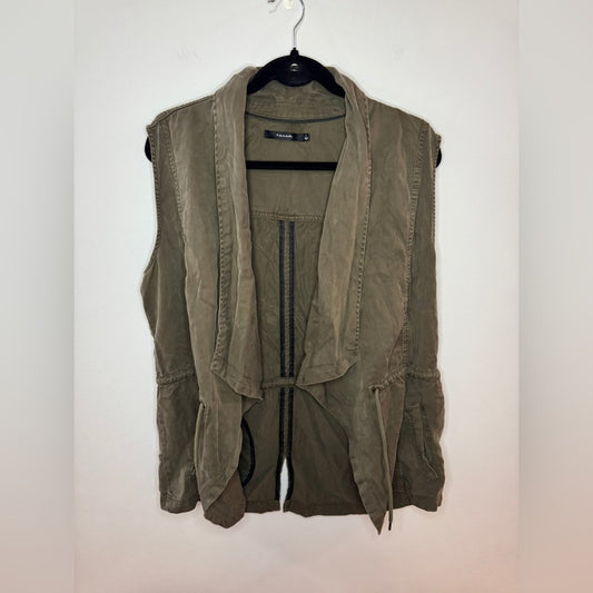 Pre-Owned LG Tahari Brown Sleeveless Jacket