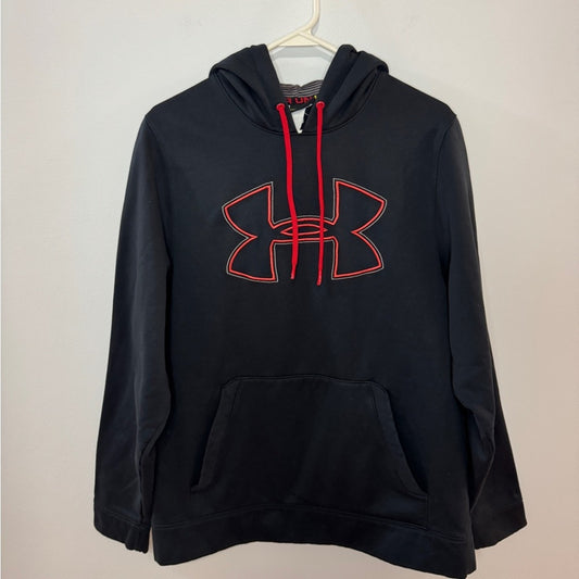 Pre-Owned MD Under Armour Black Red and Green embroidered Logo Hoodie