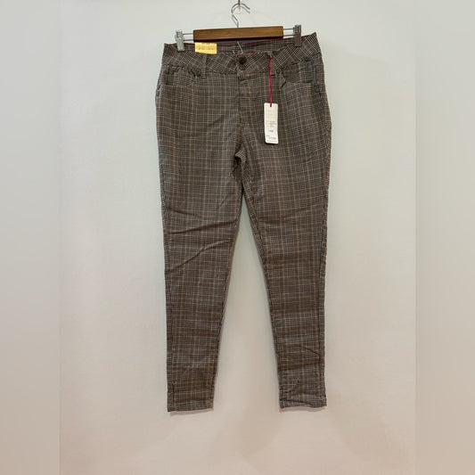 NWT Size 14 Sabrina Lauren Brown Plaid Stretchy Pants