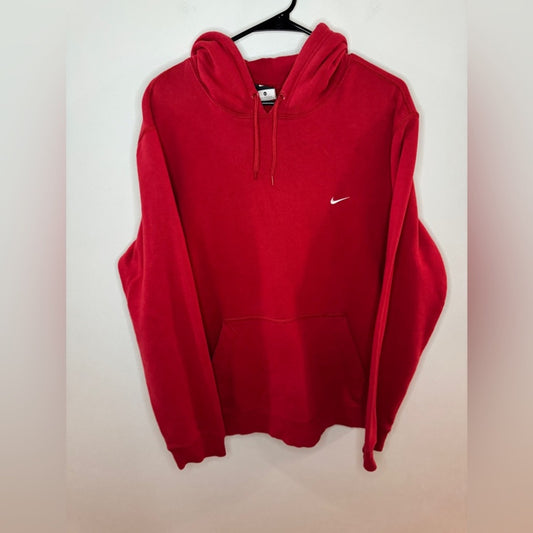 Pre-Owned XL Nike Red Logo Embroidered Pullover Hoodie