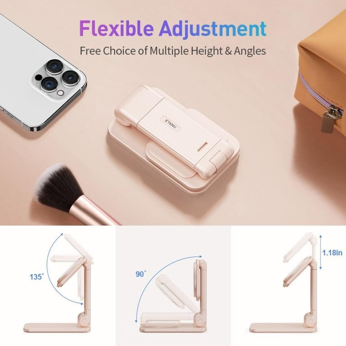 iWALK StandMe Mag Foldable Magnetic iPhone Stand for Desk, Height Adjustable