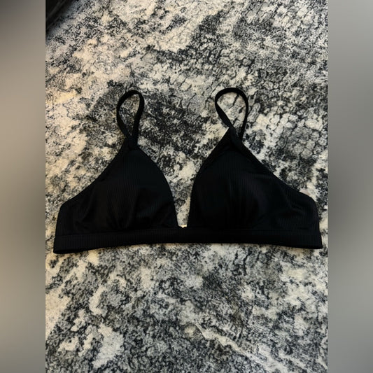 Pre-Owned MD Express Black Ribbed Bikini Top