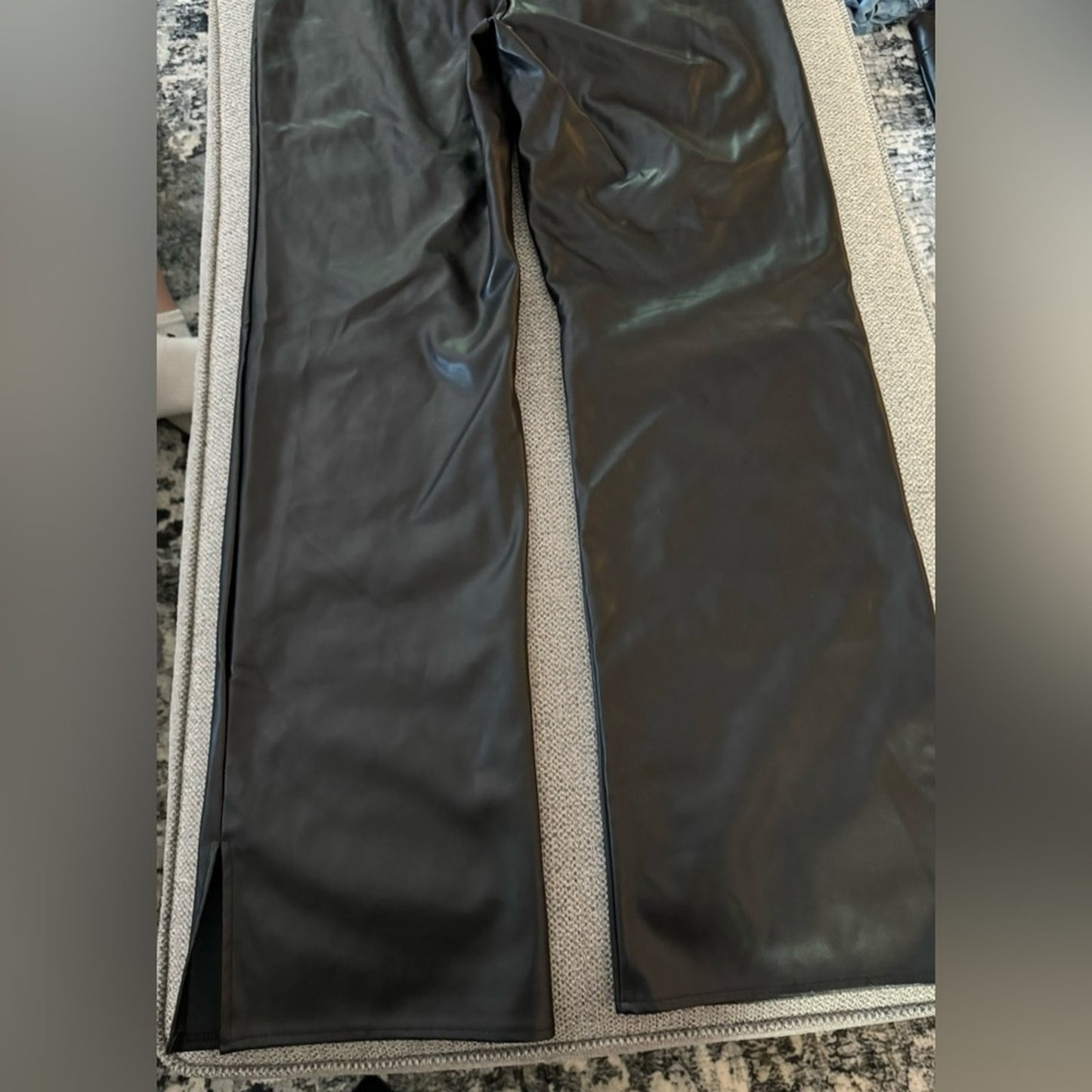 Pre-Owned Size 10 Missguided Black Pleather Pants