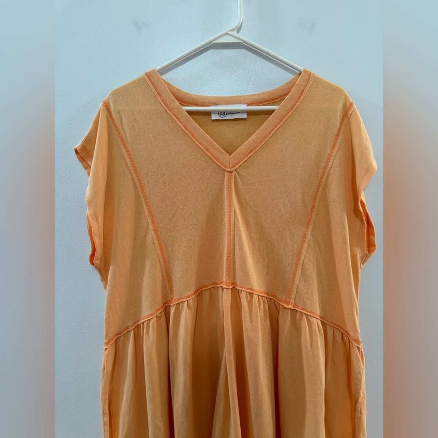 Pre-Owned SM Lizzie’s Boutique Orange Short Sleeve Oversized Shirt