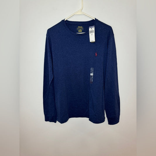 NWT MD Polo Ralph Lauren Dark Heather Blue Long Sleeve Diet