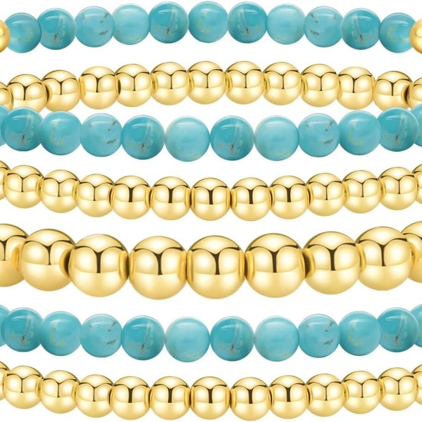 Gold Beaded Bracelets for Women Stackable Gold Bracelets for Women Gold 5PK