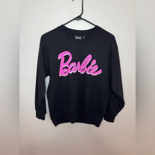 Pre-Owned SM Barbie Pink Logo Black Crewneck Sweatshirt