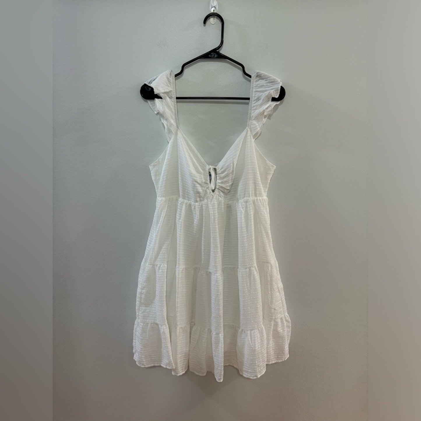 NWT Altard State White Ruffle Front Tie Dress