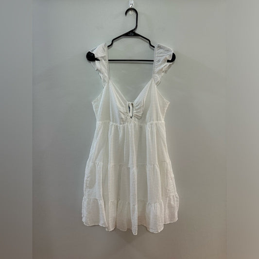 NWT Altard State White Ruffle Front Tie Dress