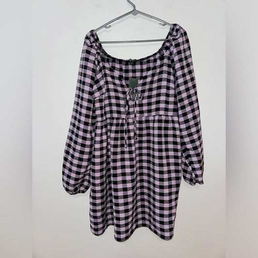 NWT LG Wild Fable Black/Pink Checker Print Dress