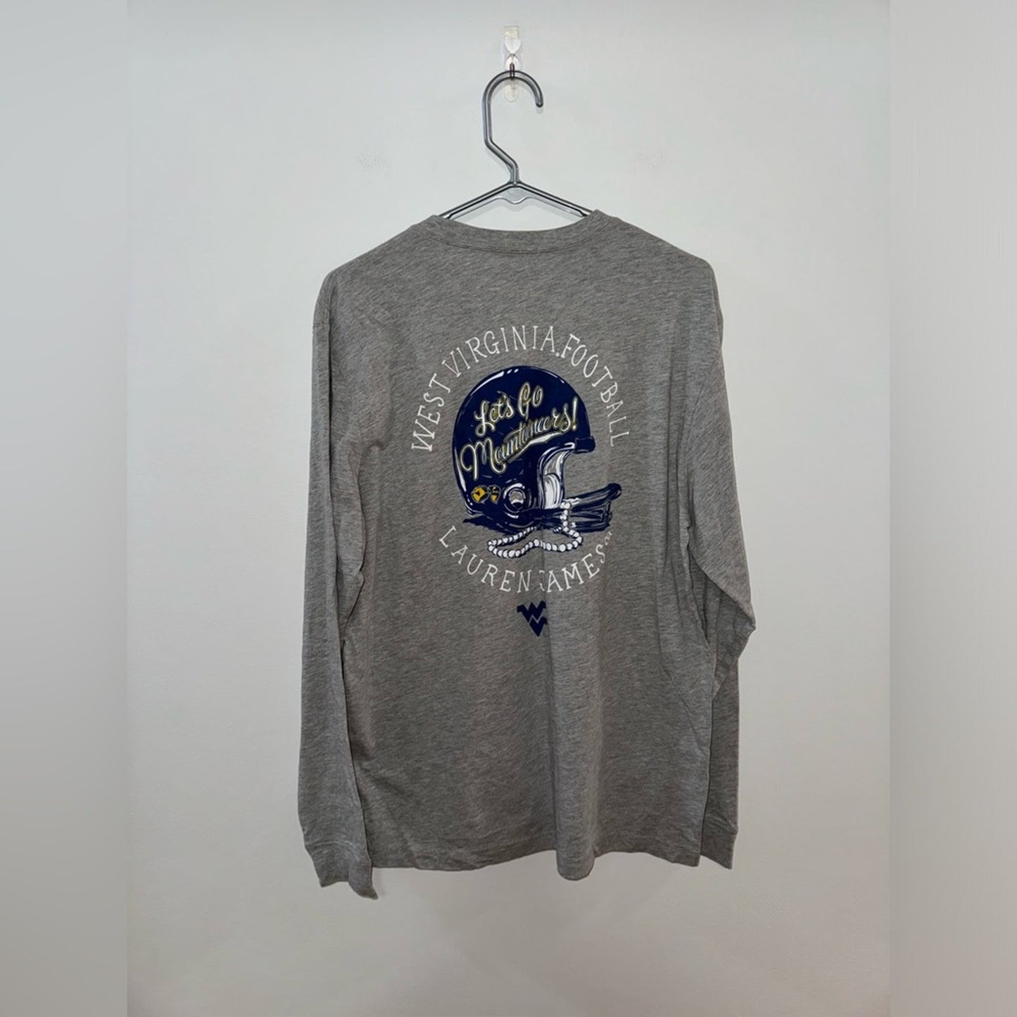 Pre-Owned MD Lauren James Let’s Go Mountaineers Grey Long Sleeve Shirt